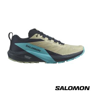 Salomon 男 SENSE RIDE 5 野跑鞋 苜蓿綠/碳藍/藍