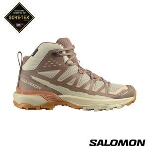 Salomon 女 X ULTRA 360 EDGE Goretex 中筒登山鞋 黃/棕/粉
