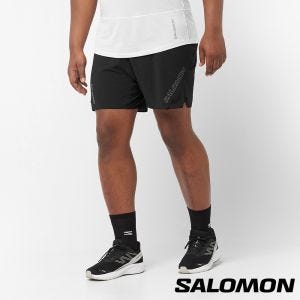 Salomon 男 SENSE AERO 運動短褲5吋 黑棕