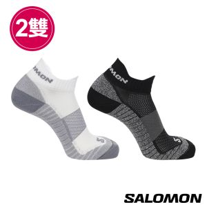 Salomon AERO 運動短筒襪 黑/白(2入組) 