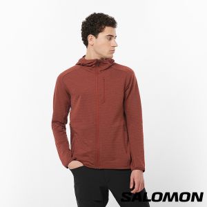 Salomon 男 ESSENTIAL 刷毛外套 葡萄紅