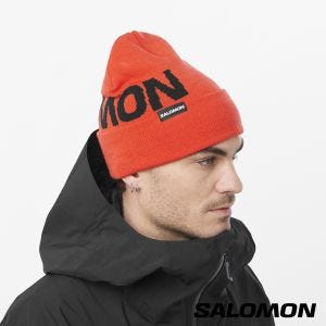 Salomon HERMITAGE 毛帽 櫻茄紅
