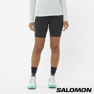 Salomon 女 CROSS MULTI 緊身短褲 黑棕