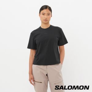 Salomon 女 TRACKLINE 短袖Tee 黑棕