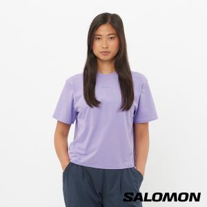 Salomon 女 TRACKLINE 短袖Tee 花紫