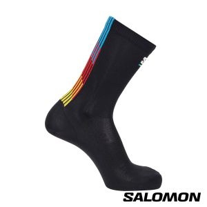 Salomon PULSE RACE FLAG 中長襪 黑