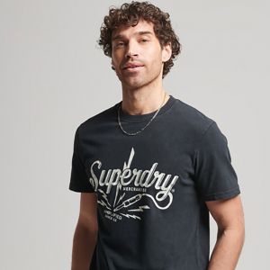 SUPERDRY 男裝 短袖T恤 Vintage Merch Store 黑底白字
