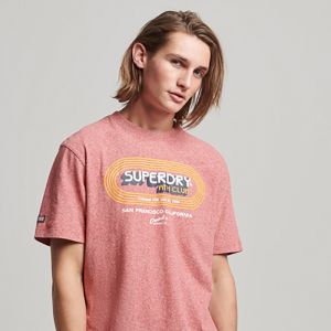 SUPERDRY 男裝 短袖T恤 有機棉 Vintage Athletic Club 麻花粉紅