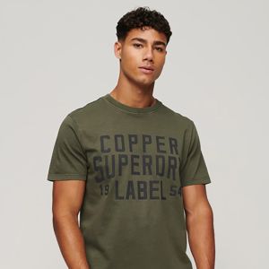 SUPERDRY 男裝 短袖T恤 有機棉 Vintage Copper Label 墨綠