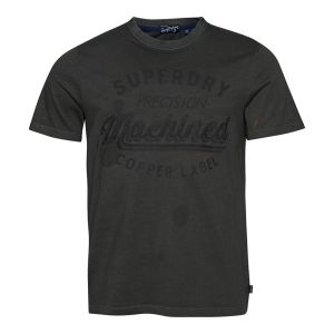 SUPERDRY 男裝 短袖T恤 有機棉 Vintage Copper Label 水洗黑