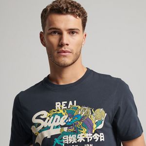 SUPERDRY 男裝 短袖T恤 Japanese Graphic Logo 海軍藍