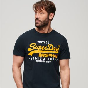 SUPERDRY 男裝 短袖T恤 經典大LOGO VL Duo 海軍藍