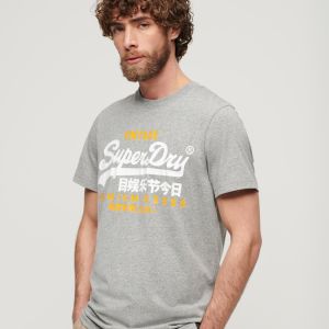 SUPERDRY 男裝 短袖T恤 經典大LOGO VL Duo 淺灰