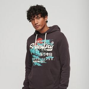 SUPERDRY 男裝 連帽套頭衫 Japanese VL Hoodie 黑