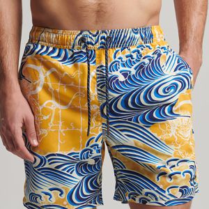 SUPERDRY 男裝 海灘褲 Vintage Hawaiian 藍黃
