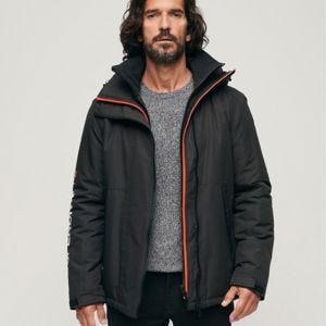 SUPERDRY 男裝 長袖外套 Hooded Yachter Windbreaker 黑/橘