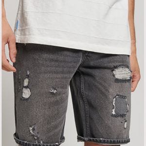 SUPERDRY 男裝 丹寧短褲 有機棉 Vintage Straight Short 復古灰