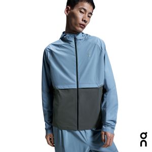 【瑞士 On 昂跑】男 Core 跑步防潑外套 淺藍/月蝕灰