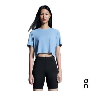 【瑞士 On 昂跑】女 Train 運動排汗短版短袖 淺藍