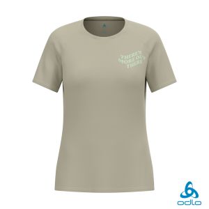 瑞士 ODLO 女 印花 吸濕排汗 短袖T-SHIRT 瑪瑙灰