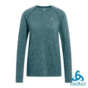 瑞士 ODLO 女 SEAMLESS 無縫編織 長袖T-SHIRT  領地藍麻花