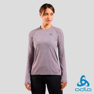 瑞士 ODLO 女 SEAMLESS 無縫編織 長袖T-SHIRT  蒼鷺紫麻花