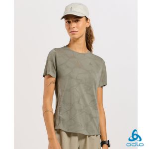 瑞士 ODLO 女 Zeroweight  Chill-Tec ENGRD 短袖T-SHIRT 瑪瑙灰麻花