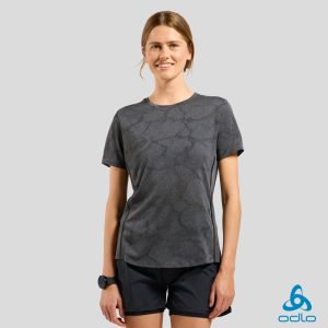 瑞士 ODLO 女 Zeroweight  Chill-Tec ENGRD 短袖T-SHIRT 黑麻花