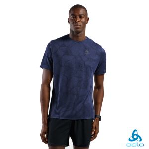 瑞士 ODLO 男 Zeroweight  Chill-Tec ENGRD 短袖T-SHIRT 日蝕藍麻花