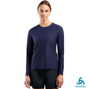 瑞士 ODLO 女 Zeroweight  Chill-Tec 長袖T-SHIRT 日蝕藍