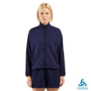 瑞士 ODLO 女 ZEROWEIGHT 輕量 跑步 防潑水 防風外套 日蝕藍