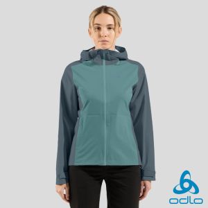 瑞士 ODLO 女 AEGIS 2.5L 防水 外套 暗瓦灰/極地綠