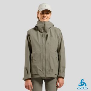 瑞士 ODLO 女 ASCENT 3層 防水 透氣 硬殼 外套 草灰