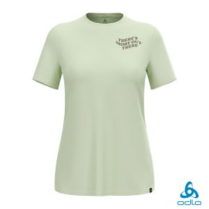 瑞士 ODLO 女 Ascent 160 美麗諾羊毛 短袖T-Shirt 標語-蘋綠