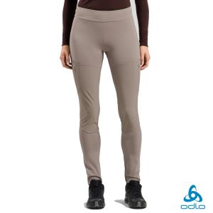 瑞士 ODLO 女 ASCENT 防潑水 健行 緊身褲 餘燼灰
