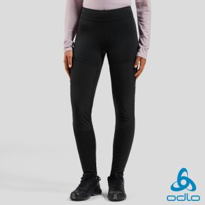 瑞士 ODLO 女 ASCENT 防潑水 健行 緊身褲 黑