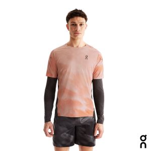 【瑞士 On 昂跑】男反光 Performance 機能排汗短袖 木玫瑰褐/黑