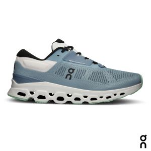 【瑞士 On 昂跑】男 路跑鞋 Cloudstratus 3 水藍/金屬灰藍