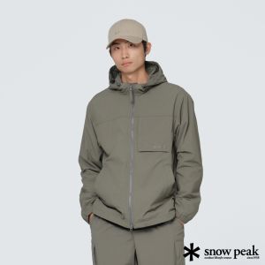 Snow Peak 男 Cample 口袋連帽防風外套 深卡其色