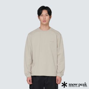 Snow Peak 男 基本款長袖T恤 米色