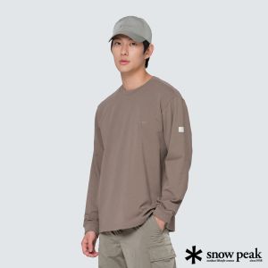 Snow Peak 男 基本款長袖T恤 可可棕