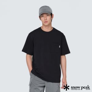 Snow Peak 中性款 基本款口袋短袖T恤 黑色