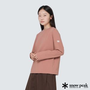 Snow Peak Women’s基本款長袖T恤 灰橘色