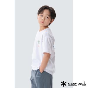 Snow Peak 兒童款 Aerocool 圖案短袖T恤 白