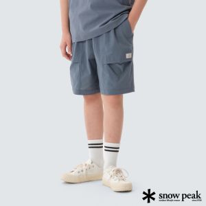 Snow Peak 兒童款彈力修復短褲 淺藍