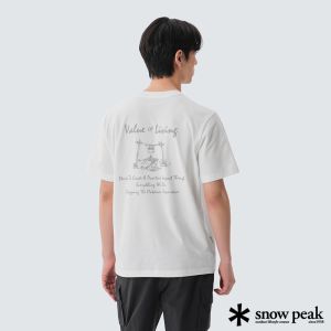Snow Peak 男 Sorona 男款圖案短袖T恤 3 白