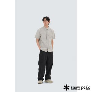 Snow Peak 男 Taslan兩口袋短袖襯衫 沙米
