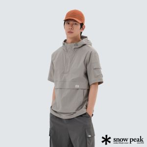 Snow Peak 男 Root 連帽短袖夾克 霧灰