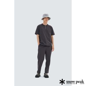 Snow Peak 男 Root 織標短袖T恤 炭灰