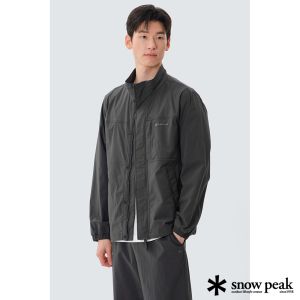 Snow Peak 男 立領防風外套 炭灰